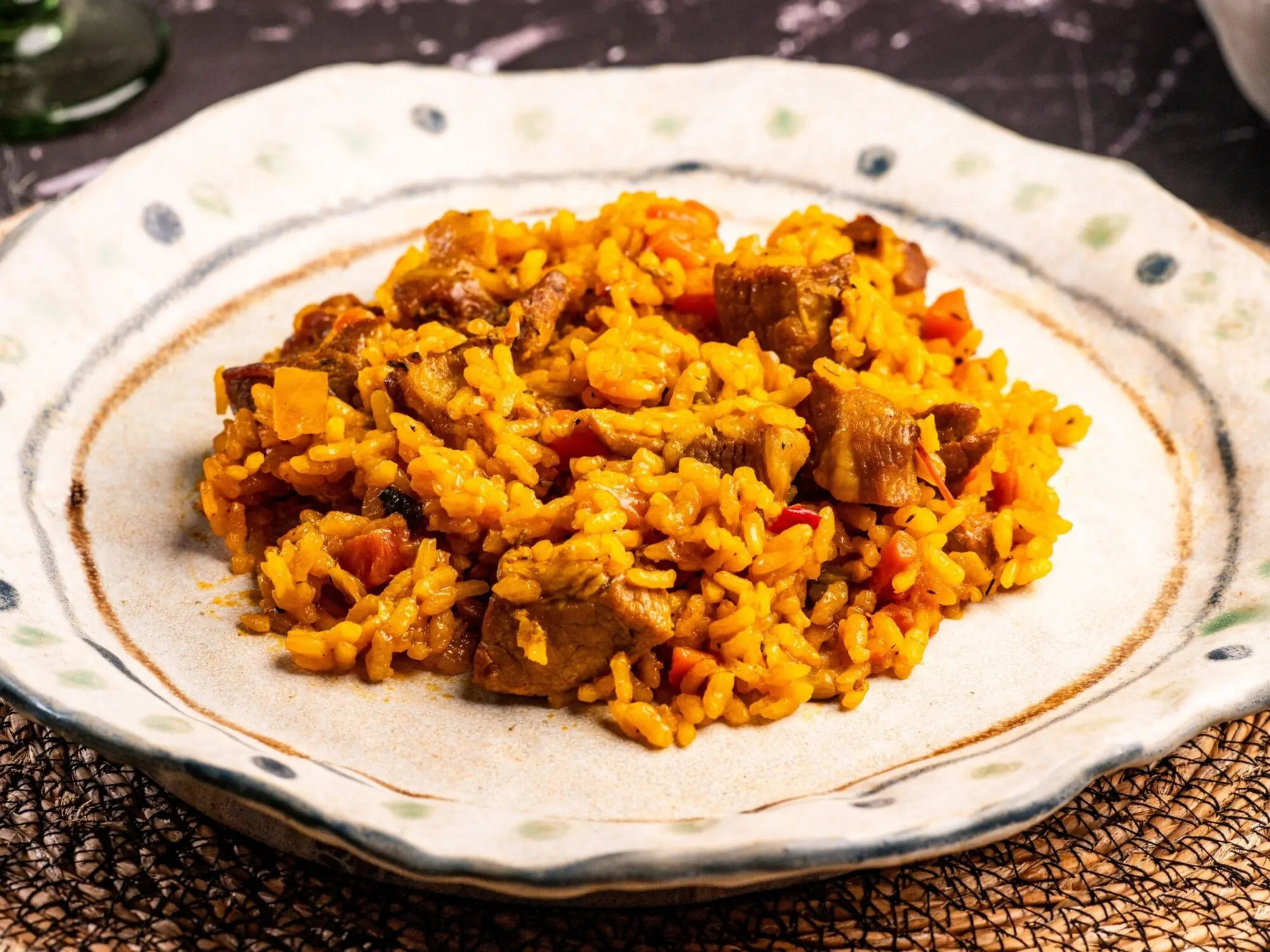 Arroz de secreto y verdura